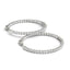 Boucles d'oreilles créoles en diamant en or blanc 14k avec sertissage à griffes partagées