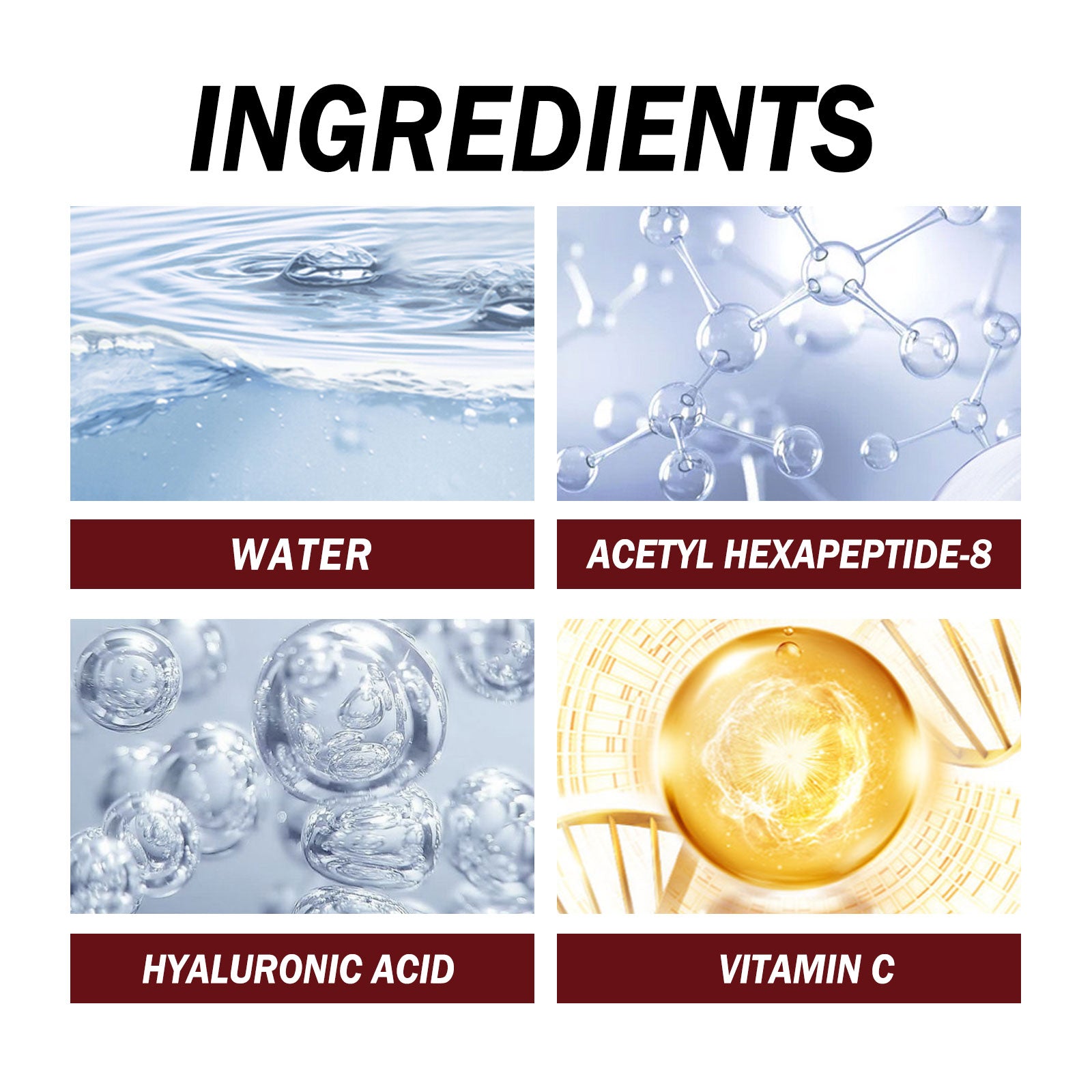 Peptide Face Serum, Fade Out Fine Lines On Your Forehead Skin Moist Hydrating Anti-Aging Essence - Korvel