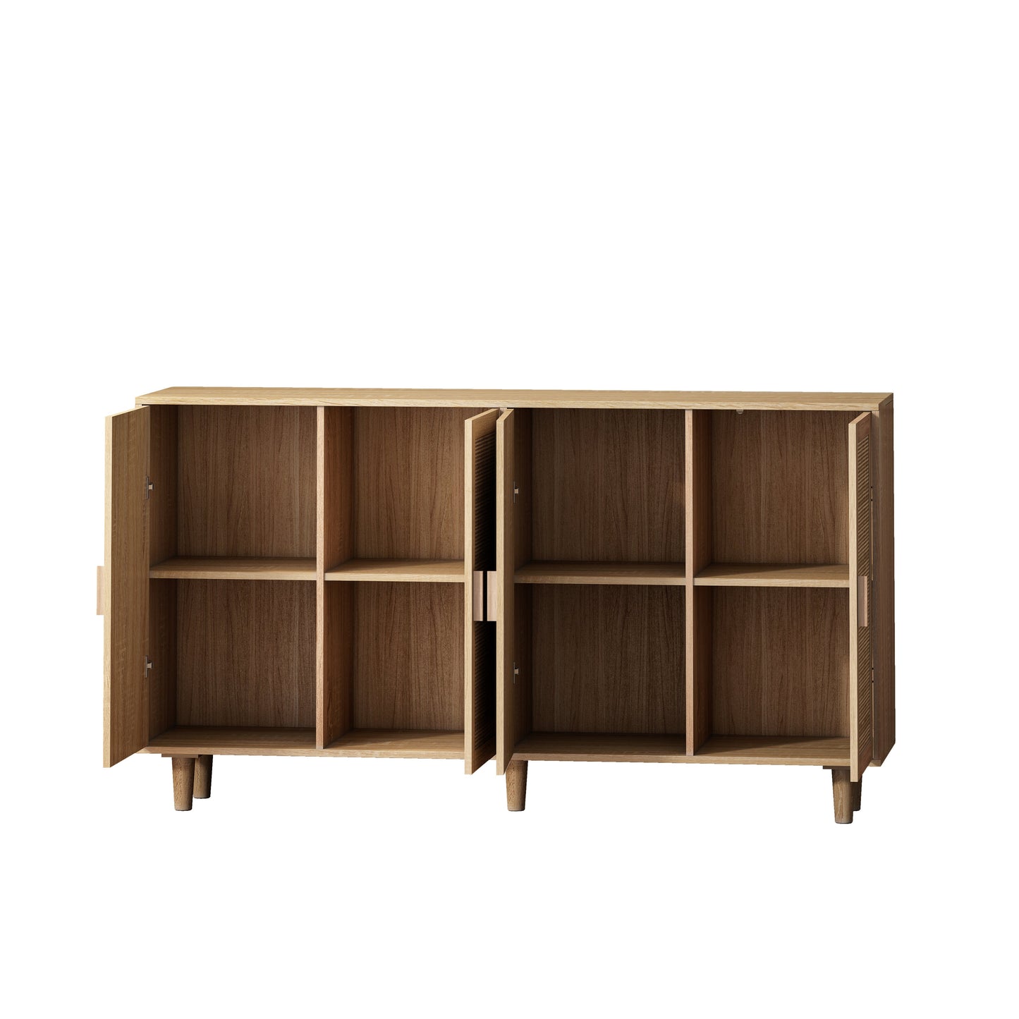 62.20"Elegant and Functional 4-Door Rattan Decorative Storage Cabinet,for Bedroom,Living Room,Office,Easy Assembl - Korvel