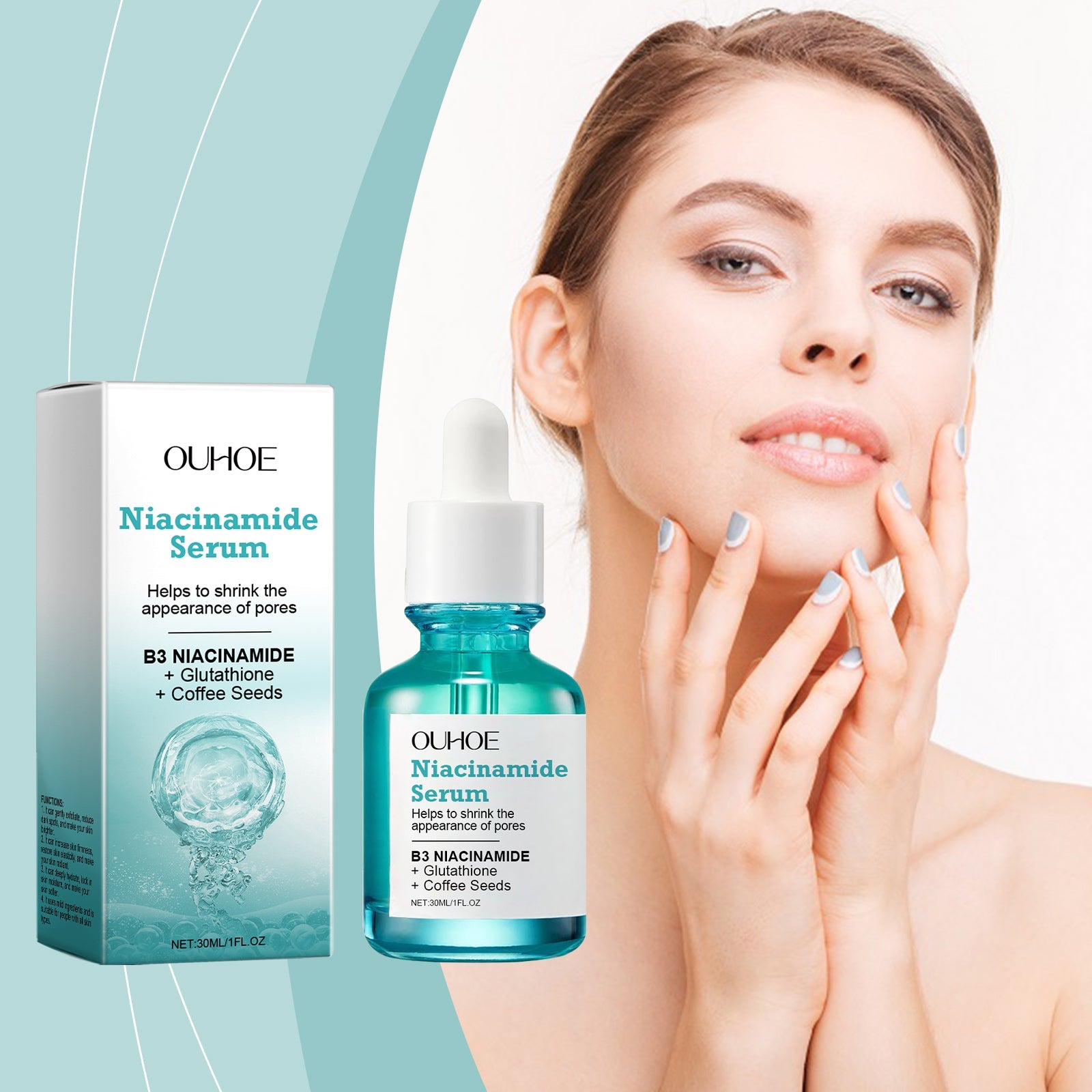 Nicotinamide Brightening Serum, Gently Nourishing, Hydrating And Brightening Facial Skin Moisturizing And Skincare Essence - Korvel