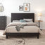Queen Size Upholstered Platform Bed Frame Wood Slat Support Easy Assembly Black pu - Korvel
