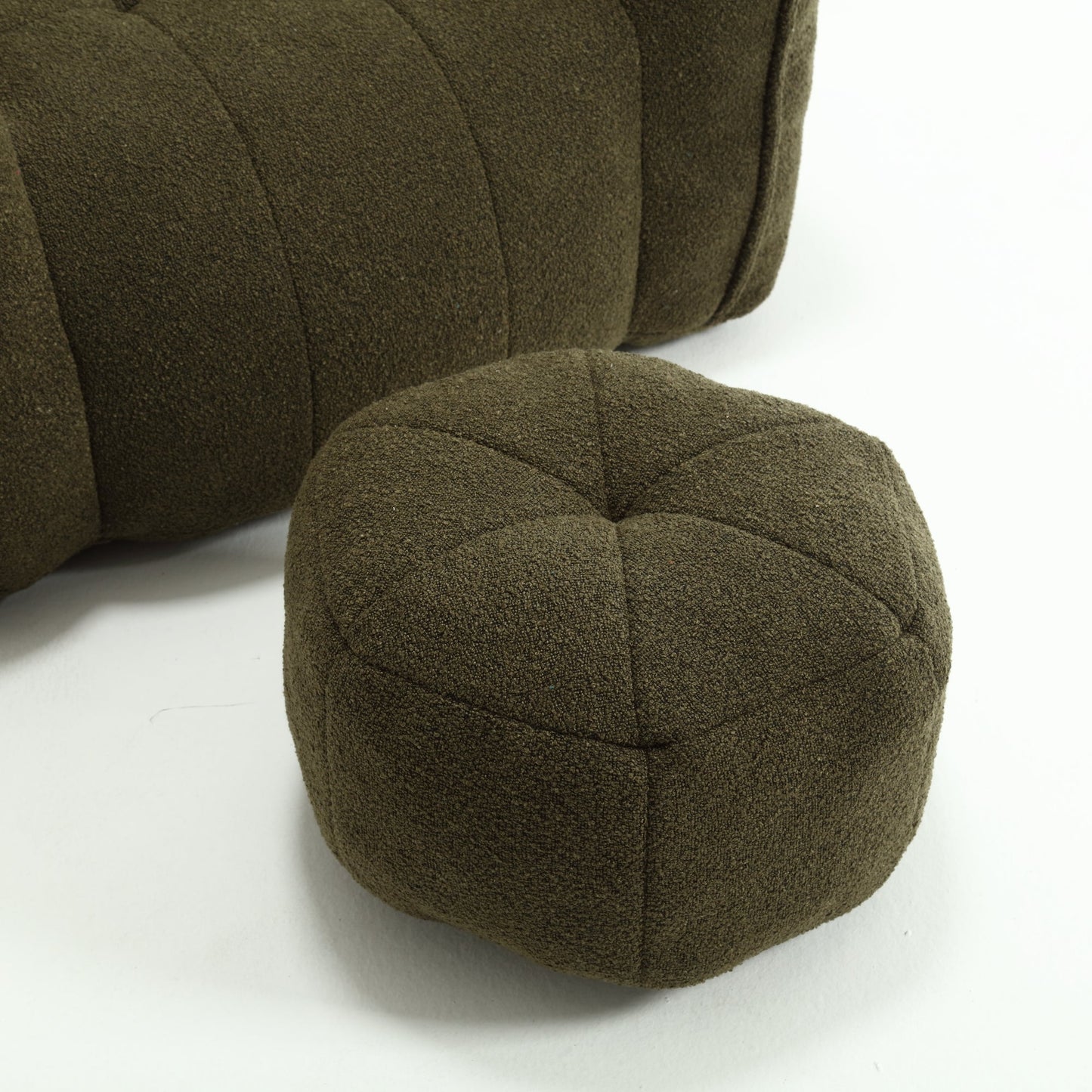 Soft Bean Bag Chair with High Resilient Foam(Chips)for living room and bedroom,Comfortable Square Lazy Sofa with Footstool - Korvel