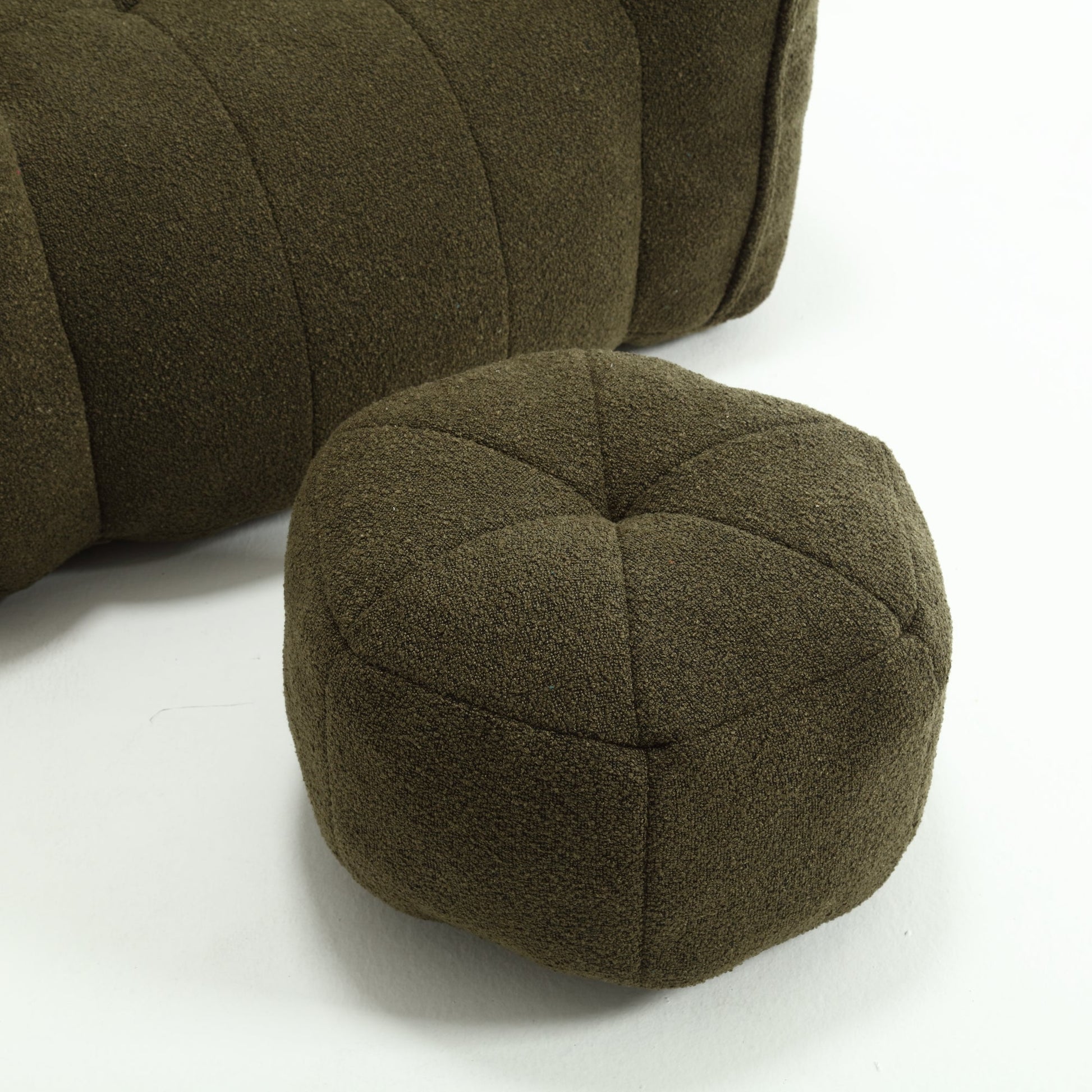 Soft Bean Bag Chair with High Resilient Foam(Chips)for living room and bedroom,Comfortable Square Lazy Sofa with Footstool - Korvel