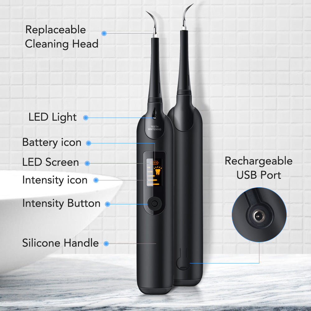 5-Speed Electric Tooth Cleaning Device LED Display Tooth Cleaning Device Set Home Beauty Device To Remove Calculus Tooth Cleaning Device - Korvel