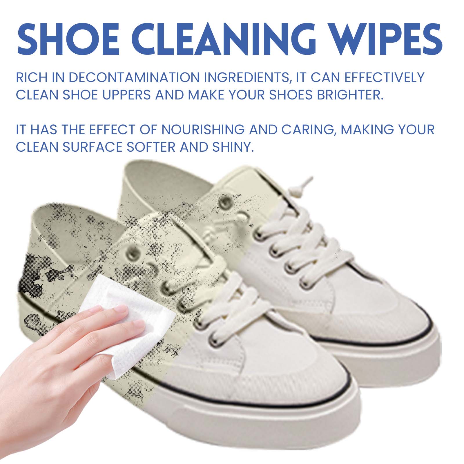 Shoe Wipes, Leather Shoes Sneakers Wallet Leather Sofa Multi-Purpose No-Wash Decontamination Cleaning Wipes - Korvel