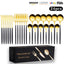 Cutlery Set Stainless Steel Knife Fork Set 24-Piece Tableware Set Golden Steak Knife Fork Spoon 6-Person Set - Korvel