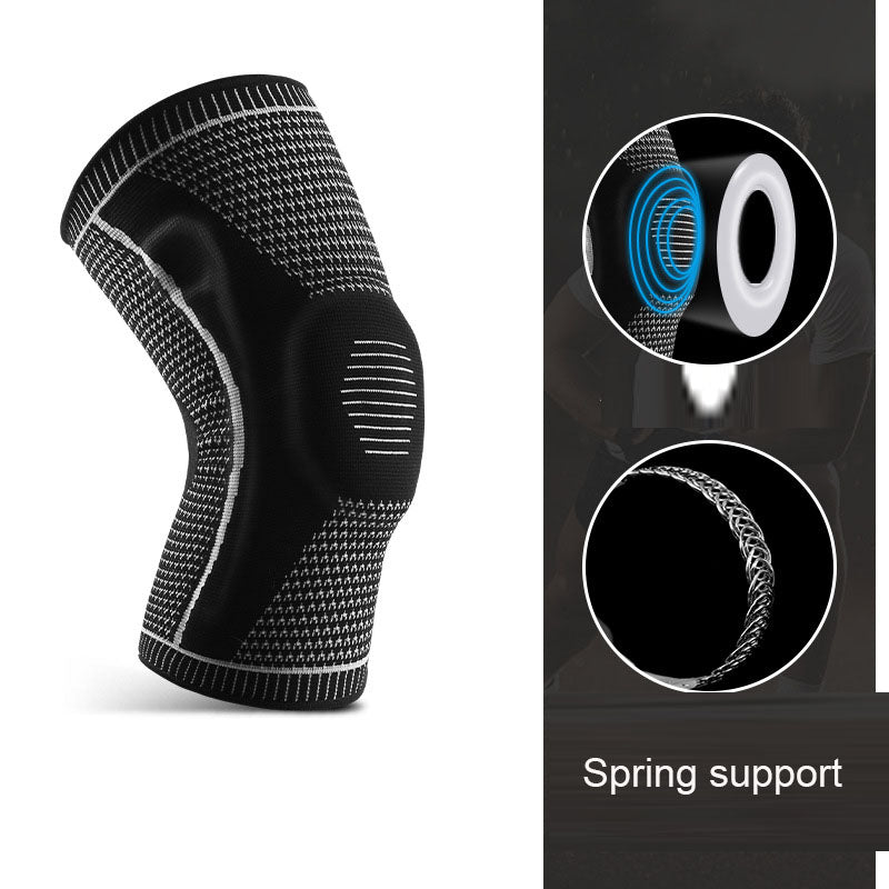 Outdoor Sports Summer Pressure Silicone Spring Breathable Knee Guards for Mountaineering, Running, Basketball, Cycling, Knitted - Korvel