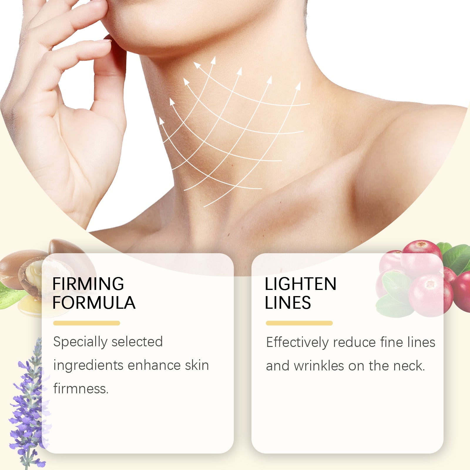 Firming And Whitening Neck Creme Reduces Neck Lines, Moisturizes And Tender Neck Skin - Korvel
