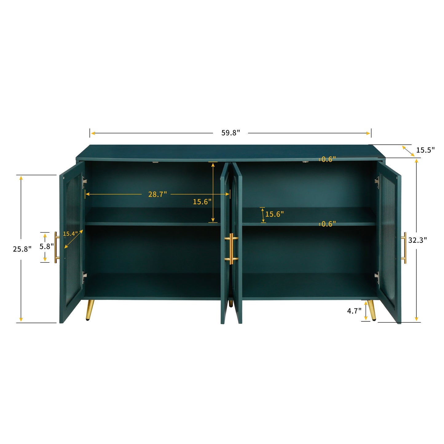 TV Stand for 65+ Inch TV, Wood TV Stand with Storage Cabinet & Adjustable Shelves, Media TV Console for Living Room Bedroom - Korvel