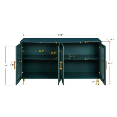 TV Stand for 65+ Inch TV, Wood TV Stand with Storage Cabinet & Adjustable Shelves, Media TV Console for Living Room Bedroom - Korvel
