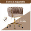 Velvet Accent Chair with Wheels and Hand Woven Backrest