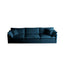 Mid-Century Modern Couch 3-Seater Sofa with 2 Armrest Pillows and 3 Toss Pillows, Couch for Living Room Blue Chenille - Korvel