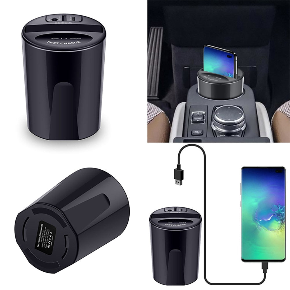 Chargeur de voiture sans fil 10W avec sortie USB