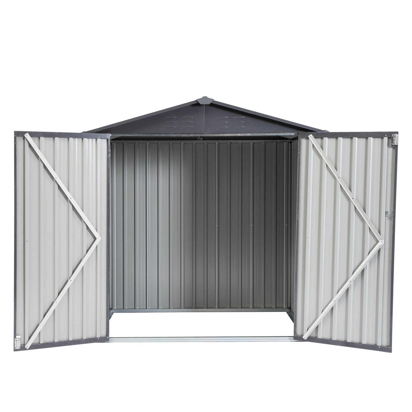 XWT014 Cobertizo de Metal para Jardín - Gris y Blanco 6x4x6 pies