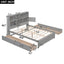 Full Size Platform Bed with Storage Headboard and Charging Station