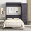 Full Size Gray Murphy Bed with Wardrobe and Drawers