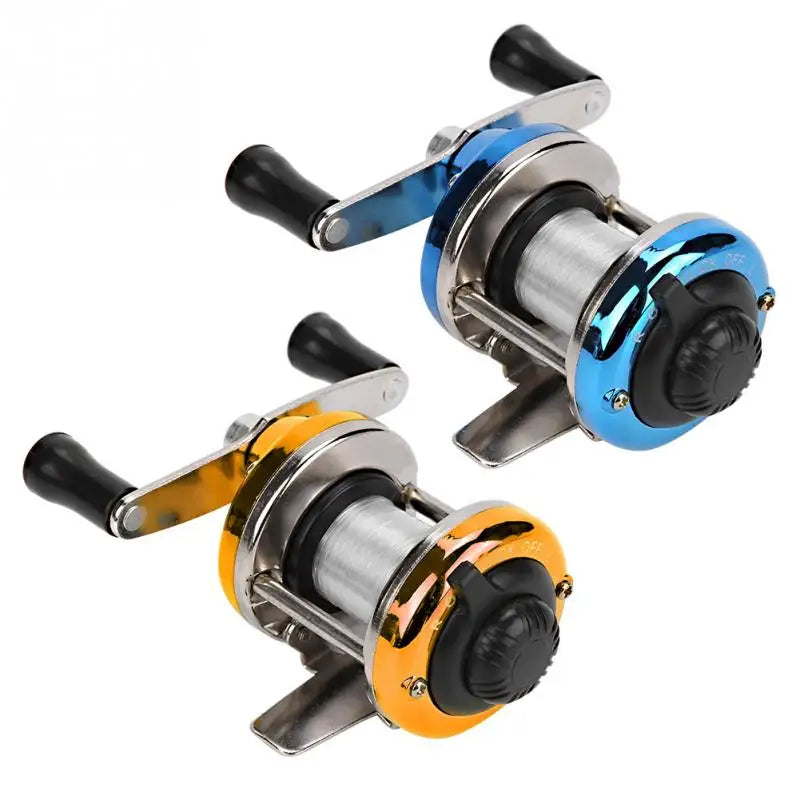 Mini Metal/Plasticl Drum Fishing wheel Portable Winter Ice Fishing Reel Wheel with Wire Outdoor Tackle fishing Accessories - Korvel