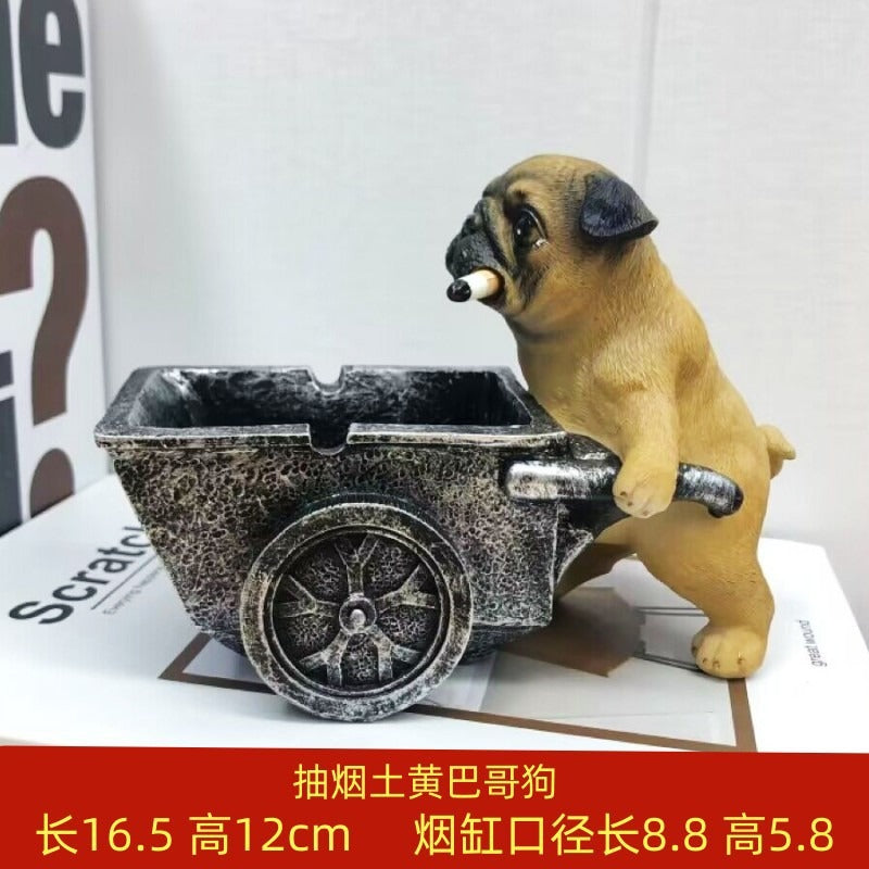 Puppy ashtray creative personality trend anti-fly ash home living room office anti-smoke resin ornaments - Korvel