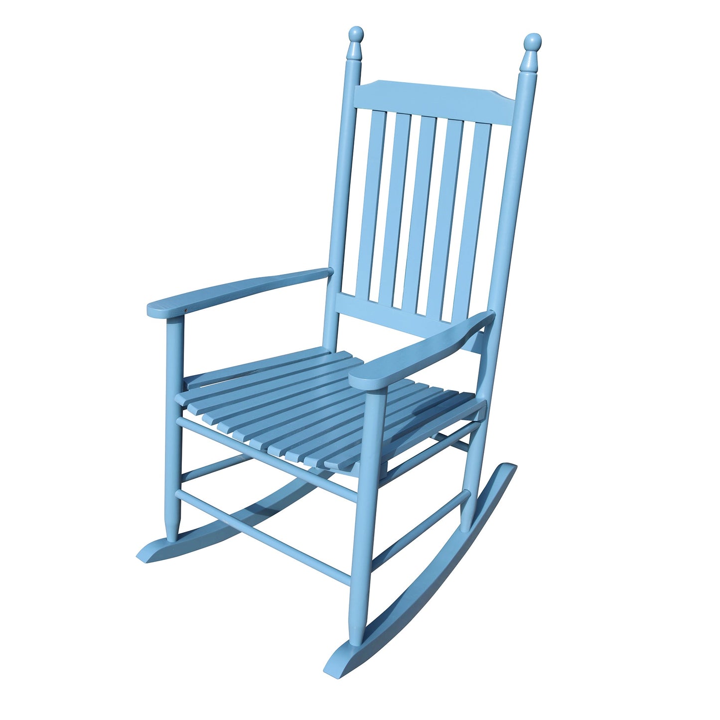 wooden porch rocker chair blue - Korvel
