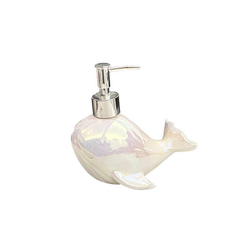 Creative Ceramic Whale Lotion Bottle Household Soap Bottle Shampoo Shower Gel Bottle Hand Sanitizer Bottles Bathroom Supplies - Korvel