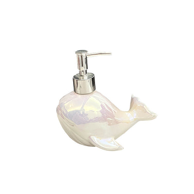 Creative Ceramic Whale Lotion Bottle Household Soap Bottle Shampoo Shower Gel Bottle Hand Sanitizer Bottles Bathroom Supplies - Korvel