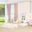 Full Size Wood Floor Bed with House-shaped Headboard  White - Korvel