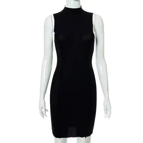 Vestido de Verano Bodycon Sin Mangas de Canalé para Mujeres