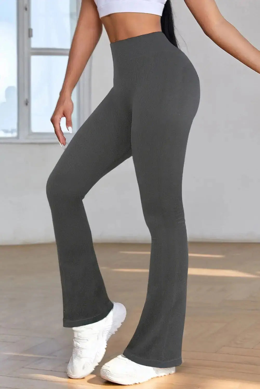 Pantalones Activos de Cintura Alta y Acampanados