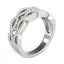 Anillo de Olas Dobles entrelazadas con Diamantes en Oro Blanco de 14k