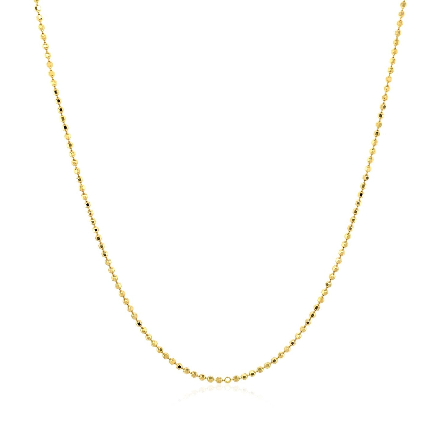 14k Yellow Gold Diamond Cut Bead Chain - 1.0mm