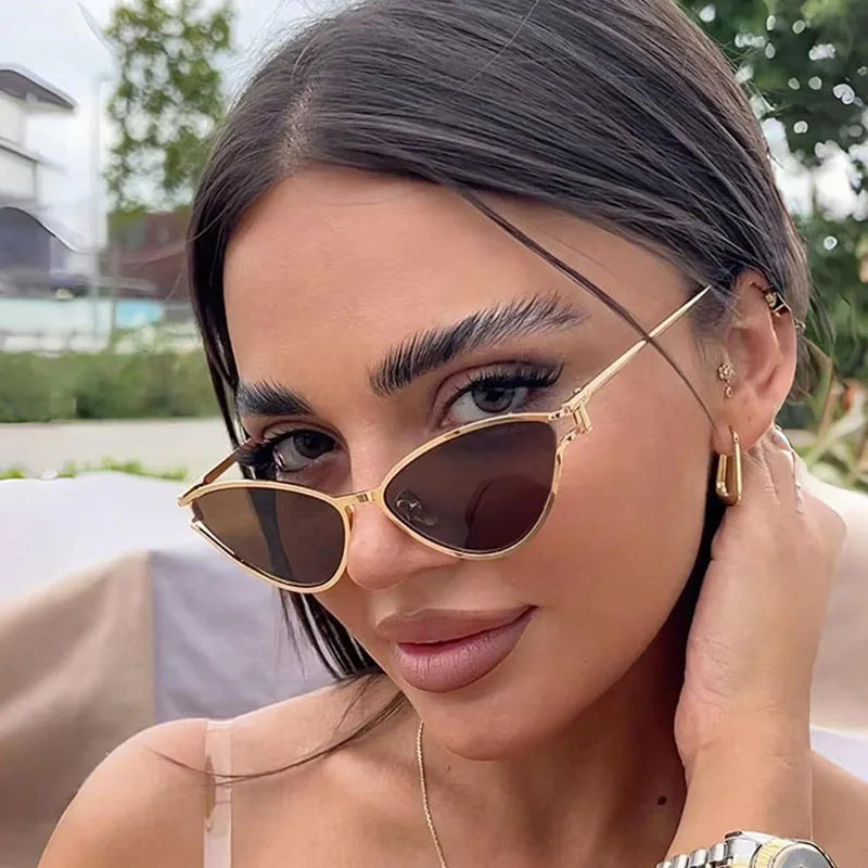 Lunettes de soleil tendance en forme de chat pour femmes - Style vintage de luxe