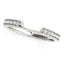 14k White Gold Curved Antique Style Diamond Wedding Band
