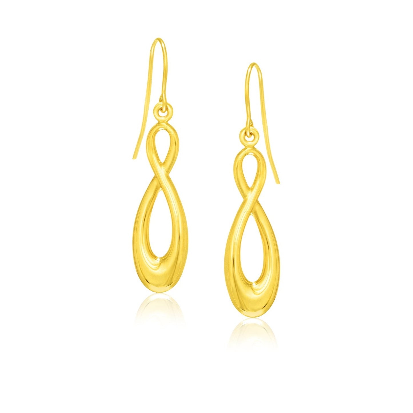 14k Yellow Gold Infinity Design Earrings
