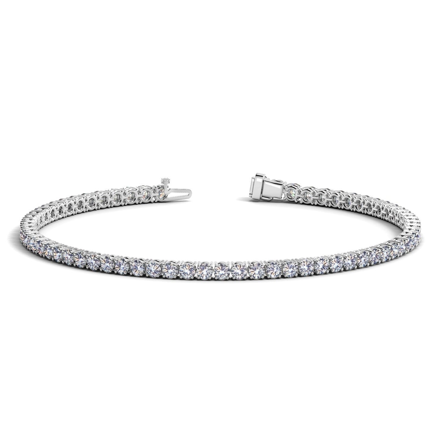 Bracelet de tennis en diamant cultivé en laboratoire en or blanc 14k
