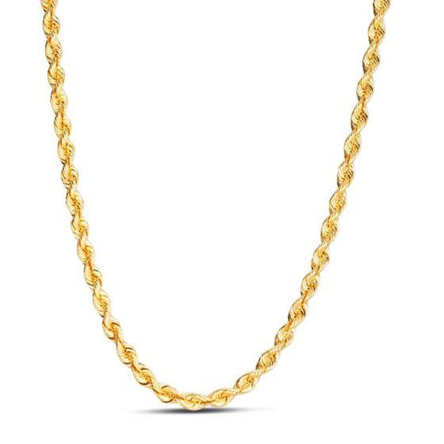 Cadena de Cuerda Ligera de Oro Amarillo de 14k - 4.30 mm