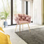 Luxury modern simple leisure velvet single sofa chair bedroom stool manicure table back chair pink set of 2 - Korvel