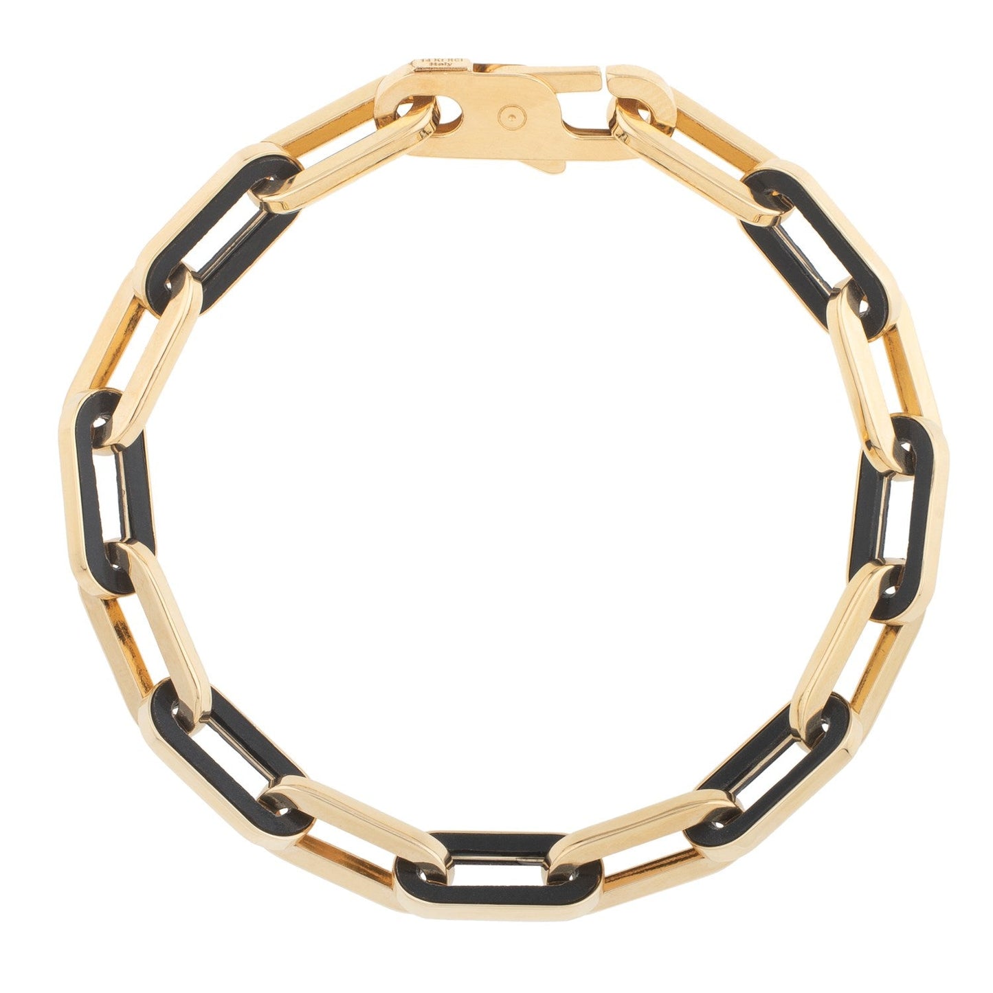 Bracelet en lien de gemmes en onyx noir en or jaune 14 carats
