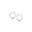Boucles d'oreilles créoles en argent sterling poli avec plaquage en rhodium