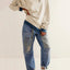 Contrast Dropped Shoulder Long Sleeve Sweatshirt - Korvel