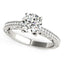 Bague de fiançailles en diamant rond antique en or blanc 14 carats