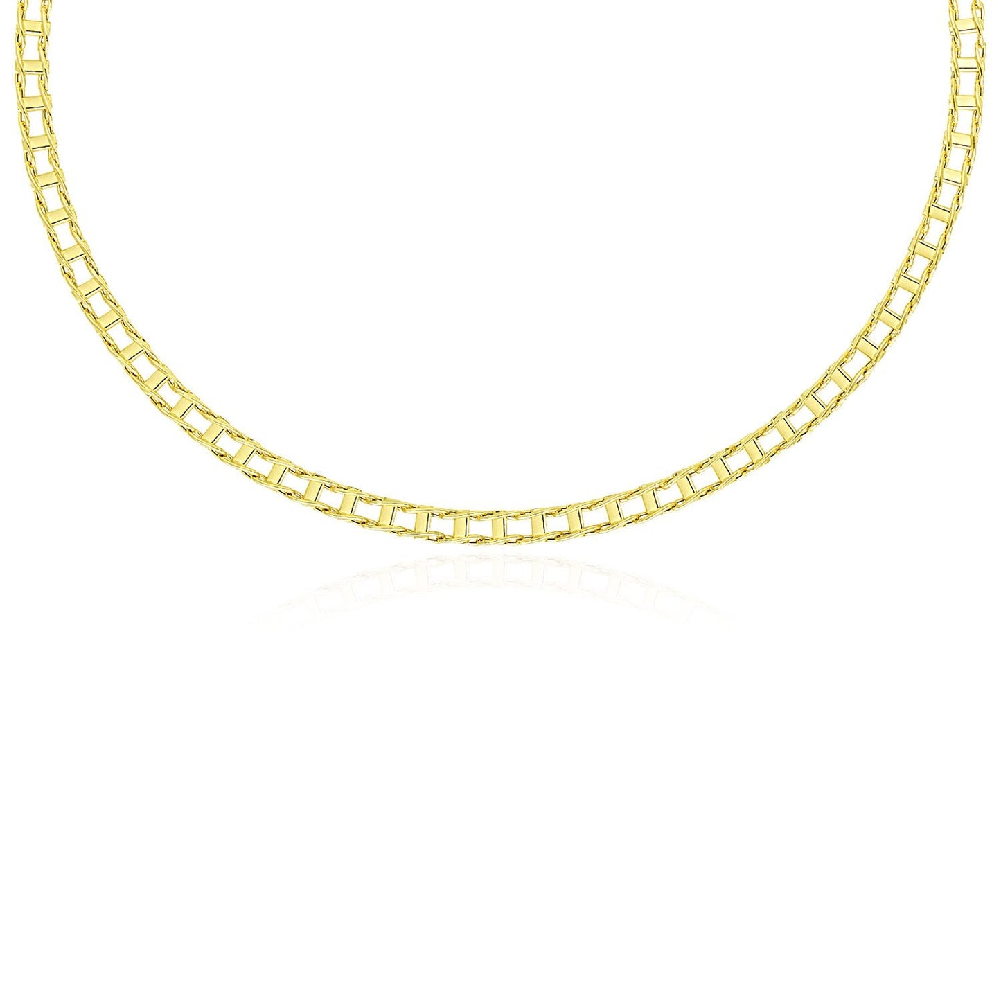 Collier pour homme en or jaune 14 carats avec maillons à design de piste