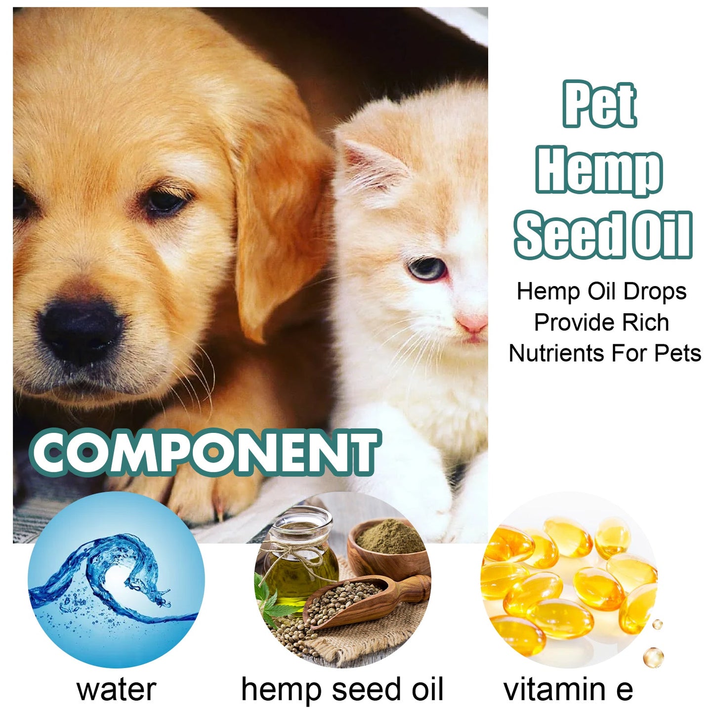 Huile de soin premium pour animaux de compagnie - Huile de massage hydratante