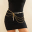 Ins style double-layer pearl retro love bow tassel Waist chain - Korvel