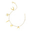 Bracelet en or jaune 14 carats de 7 pouces avec charms polis