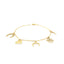 Bracelet en or jaune 14 carats de 7 pouces avec charms polis