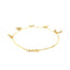 Bracelet en or jaune 14 carats de 7 pouces avec charms polis