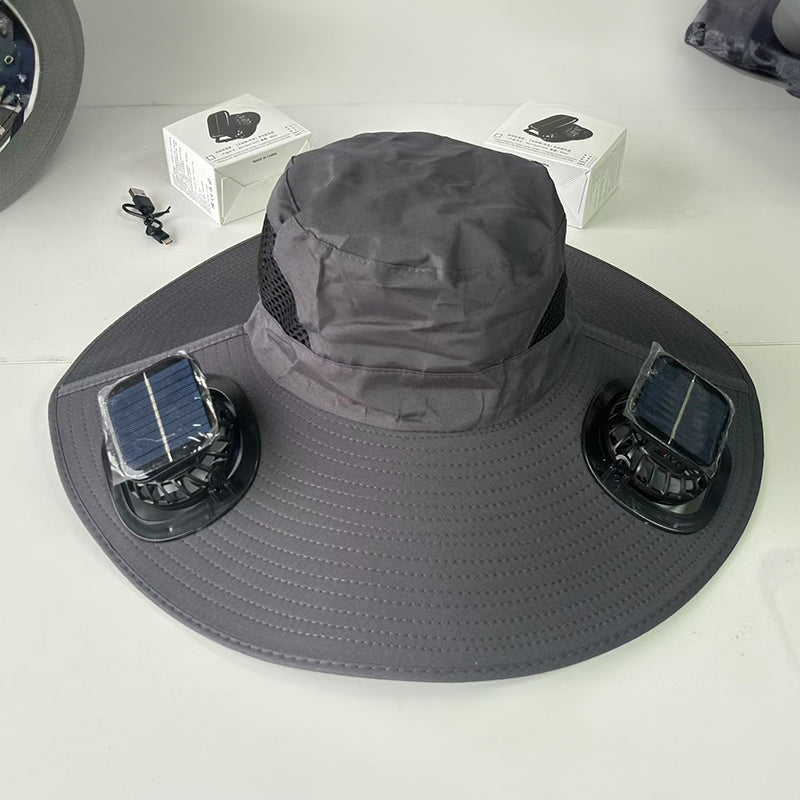 Chapeau Ventilateur Solaire : Chapeau à Large Bord Premium pour Aventures en Plein Air