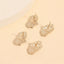 Elegant 2-Piece Rhinestone Butterfly Stud Earrings