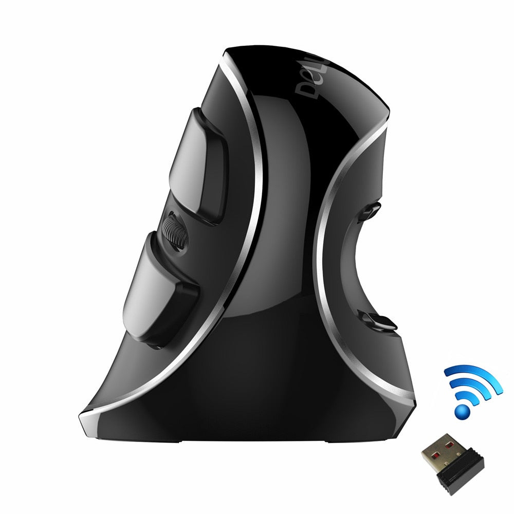 Delux M618 PLUS Ergonomics Vertical Gaming Mouse 6 Buttons 4000 DPI RGB Wired/Wireless Right Hand Mice For PC Laptop Computer - Korvel