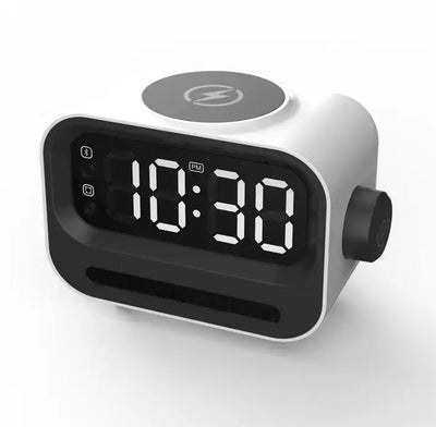 Bluetooth Speaker Alarm Clock with Wireless Charging